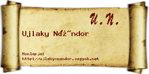 Ujlaky Nándor névjegykártya
